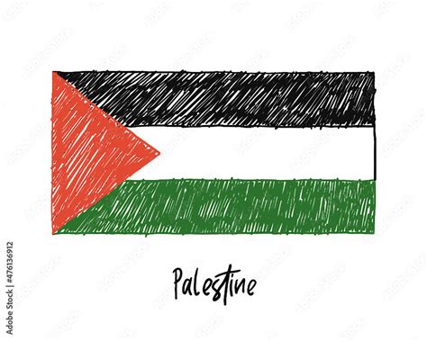 Palestine Flag Marker or Pencil Sketch Illustration Vector Stock Vector ...