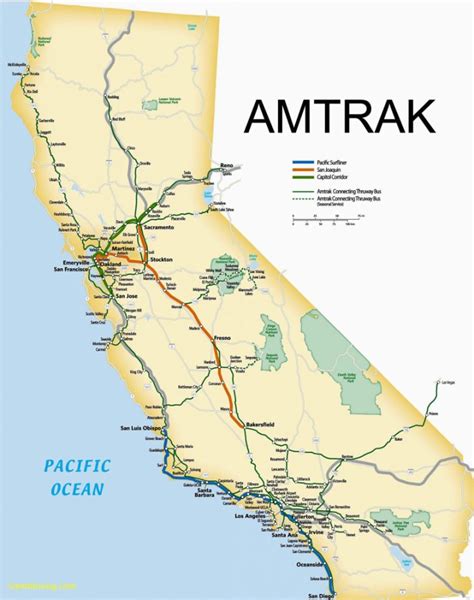 Amtrak Stations In California Map California Amtrak Route Map Www ...