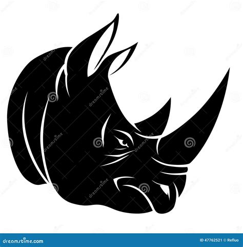 Rhino head stock vector. Illustration of head, emblem - 47762521