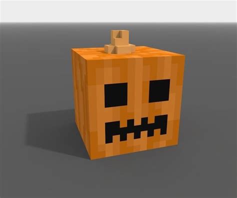 Voxel minecraft-style Halloween pumpkin jack-o-lantern 3D model | CGTrader