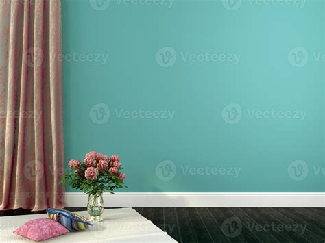 Romantic interior with pink curtains and decor 1261961 Stock Photo at ...