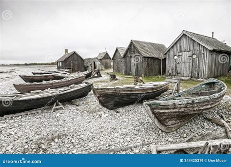 Fishing Cottages on Oeland Island, Sweden Stock Image - Image of ...