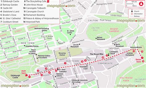 Edinburgh map - Old Town & Royal Mile Printable walking tour guide ...