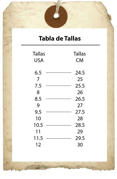 Tabla de conversión de tallas de pulgadas a centímetros para hombre ...