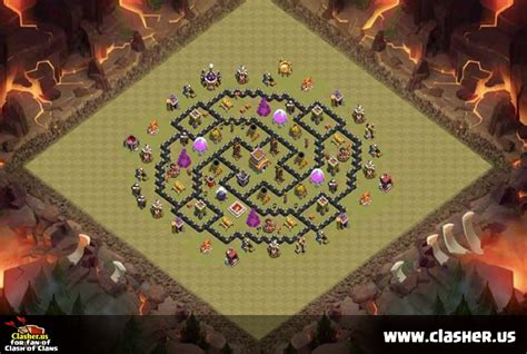 Town Hall 8 - HYBRID Base Map #16 - Clash of Clans | Clasher.us