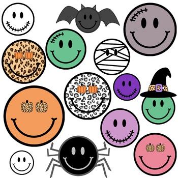 Smiley Face Halloween Clip Art II Halloween Smile Clipart by It's Just Adam