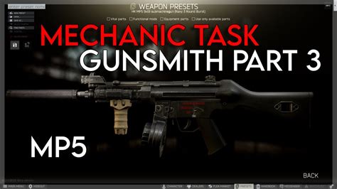 Gunsmith Part 3 - Mechanic Task (MP5) 0.12.9 | Escape From Tarkov ...