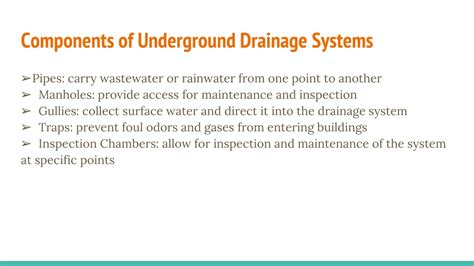 PPT - Underground Drainage | Importance, Types, Components, Design ...