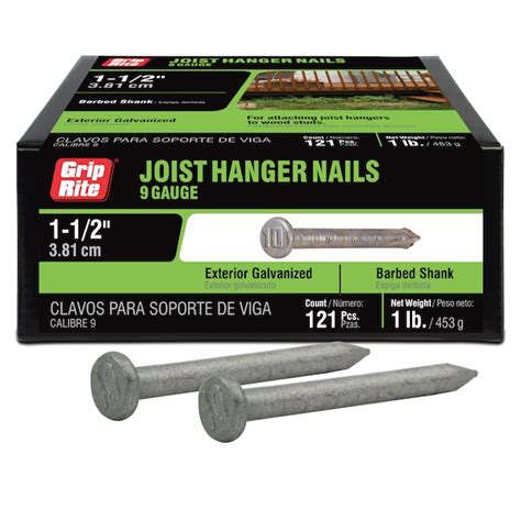 Grip-Rite 1-1/2-in Hot-Dipped Galvanized Smooth Shank Joist Hanger ...