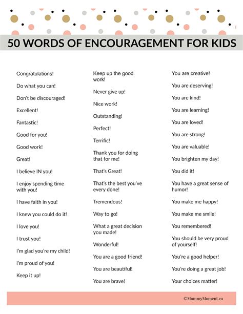 50 WORDS OF ENCOURAGEMENT FOR KIDS | Mommy Moment