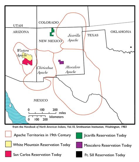 Map of traditional and present day Apache lands | RICCIO EXHIBIT SERVICES