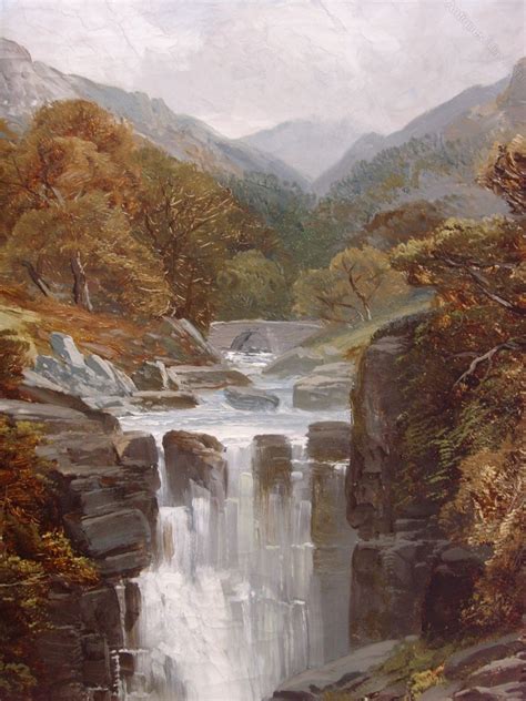 Antiques Atlas - 19th Landscape Waterfall Oil Painting David Motley ...