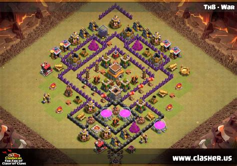 Town Hall 8 - WAR Base Map #4 - Clash of Clans | Clasher.us