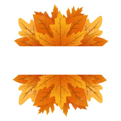 Autumn Leaf Border With Gradation Color Vector, Frames, Autumn Leaves ...