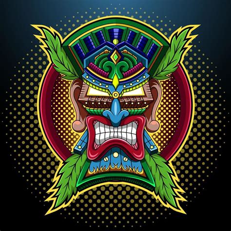 Tiki mask esport mascot logo 11061384 Vector Art at Vecteezy