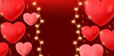 Valentine banner with hearts and light strings 693376 Vector Art at ...