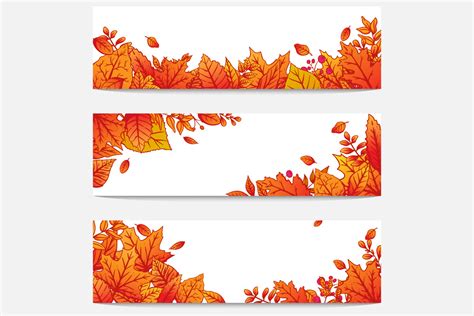 Set of Autumn Leaves Banner Graphic by PadmaSanjaya · Creative Fabrica