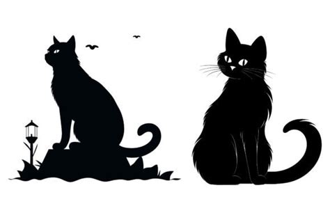 1 Halloween Black Cat Vector Silhouette Designs & Graphics