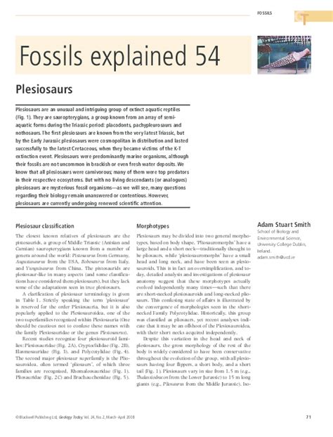 (PDF) Fossils explained 54 - Plesiosaurs | Adam S Smith - Academia.edu