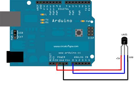 LM35 Temperature Sensor Interfacing with Arduino | circuits4you.com