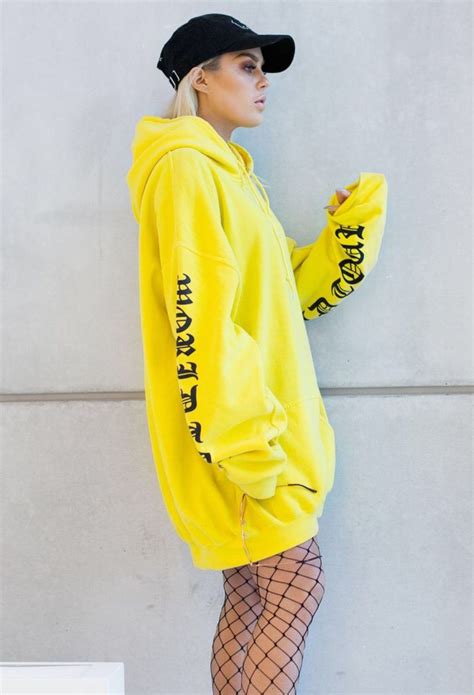 Beautiful Yellow Hoodie For Girls Baggy Pullover, Oversized Hoodie ...