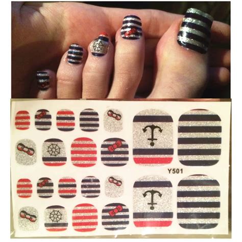 10pcs Beauty Nail Stickers Decals Uv Gel 3D Toe Nail Art Foil Sticker ...