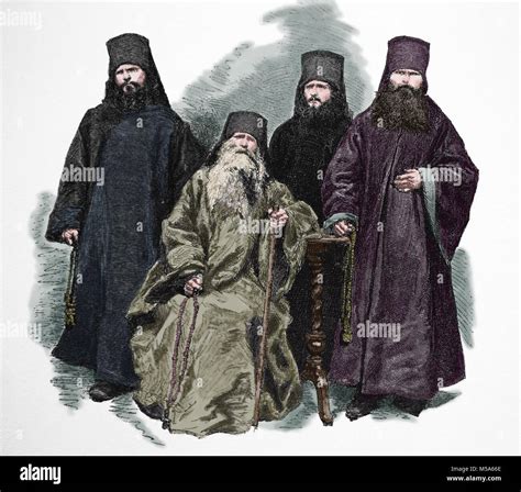 Eastern Orthodox Church. Russian Orthodox clerics and Monks. 1870 ...