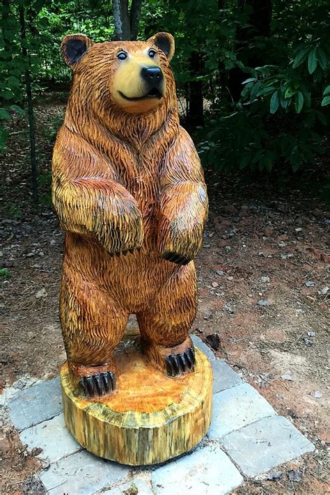 Brown bear sculpture for the fire pit - Sleepy Hollow Art | Bear ...