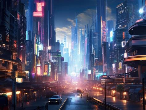 Premium AI Image | Neon cyberpunk city of the future Generative AI