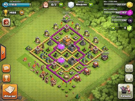 Base Design Town Hall Level 7-3 Defensive | Clash of clans, Clash of ...