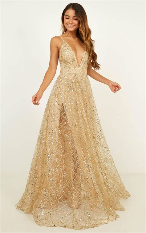 Eternal Sunshine Maxi Dress in Gold Sequin Tulle | Showpo | Gold ...