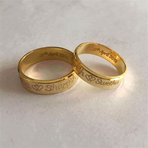 Lovely Name Engraved Couple Rings