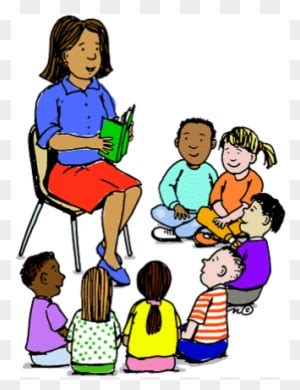 School Kids Art Class Clip Art - Teacher Is Reading A Story - Free ...