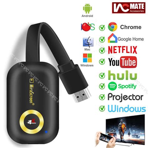 4k HDMI Wireless Display Adapter，WiFi Miracast Dongle Screen Mirroring ...