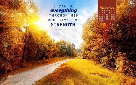 November 2015 - Philippians 4:13 Desktop Calendar- Free Monthly ...