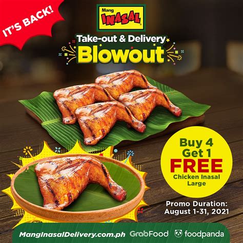 Mang Inasal Takeout and Delivery Blowout – 4 PLUS 1 until Aug. 31 ...