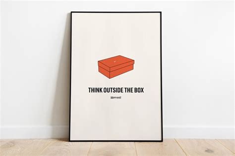 Think Outside the Box Poster Motivational Poster Sneaker | Etsy