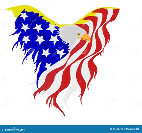 Bald Eagle American Flag Cartoon Clipart