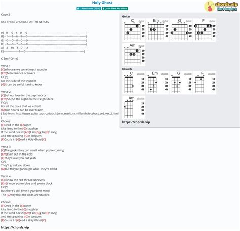 Chord: Holy Ghost - tab, song lyric, sheet, guitar, ukulele | chords.vip