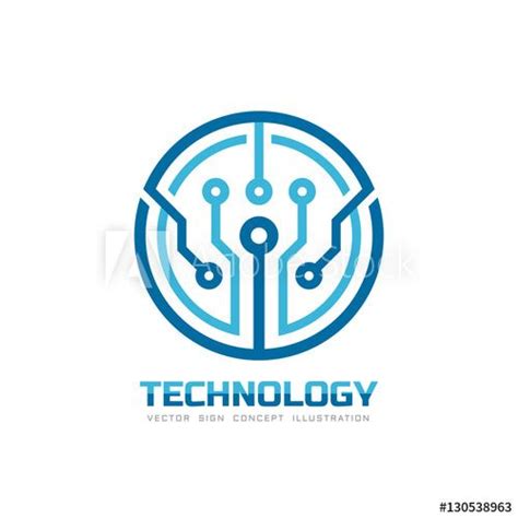 Technology - vector logo template for corporate identity. Abstract chip ...