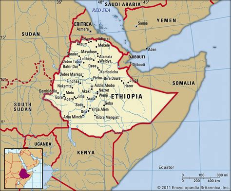 Map of Ethiopia and geographical facts, Where Ethiopia on the world map ...