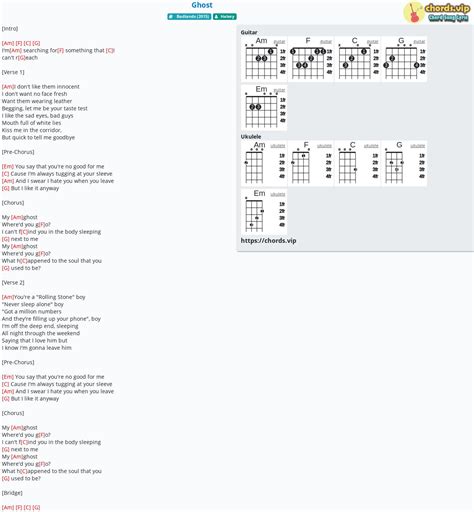 Hợp âm: Ghost - Halsey - cảm âm, tab guitar, ukulele - lời bài hát ...