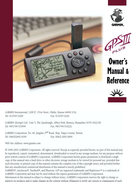 Garmin GPS III Plus - OwnersManual PDF | PDF | Menu (Computing ...