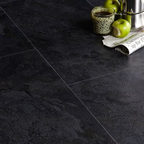 Colours Black Slate Effect Luxury Vinyl Click Flooring Sample ...