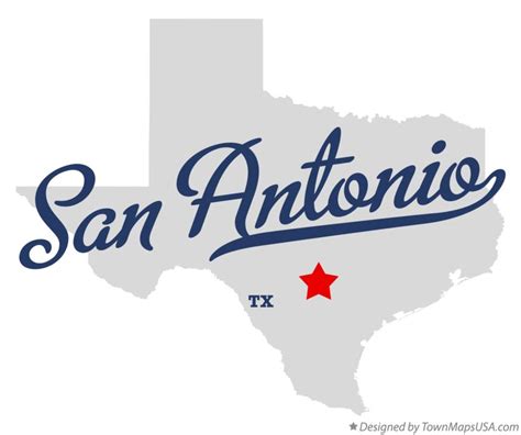 Map of San Antonio, TX, Texas