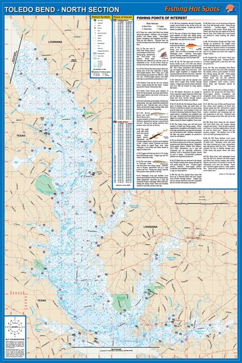 Toledo Bend Reservoir (South Section) Texas/Louisiana Waterproof Map ...