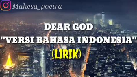 Dear god versi indonesia (LIRIK) - YouTube