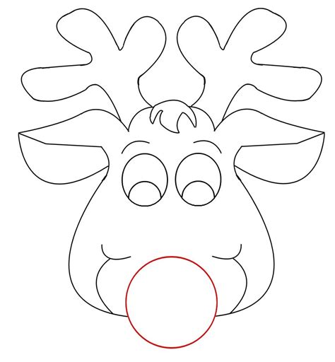 Rudolph picture for Christmas craft | Jigglish | Pagine da colorare di ...