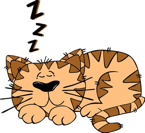 Cat | Free Stock Photo | Illustration of a cartoon cat sleeping ...