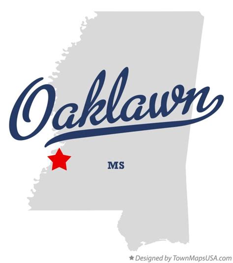 Map of Oaklawn, MS, Mississippi